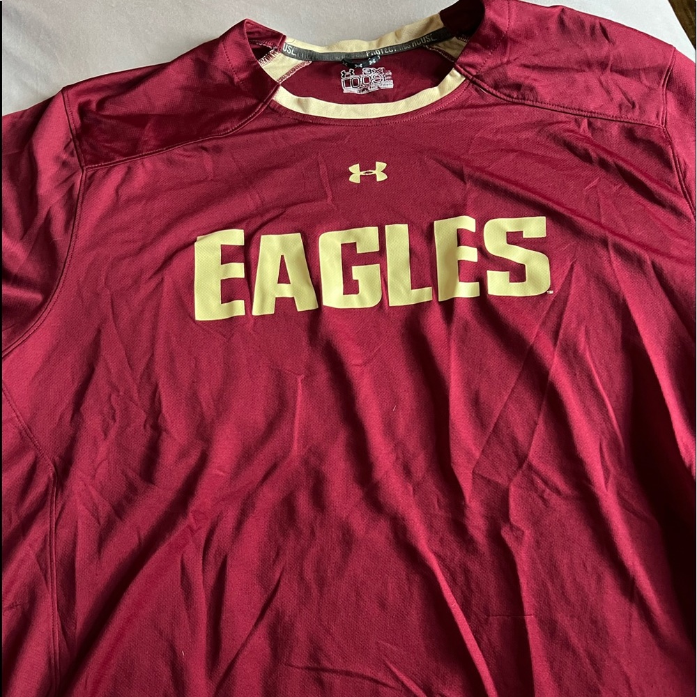 Under Armour Maroon and Tan Boston College Athletic Tshirt Size 3XL